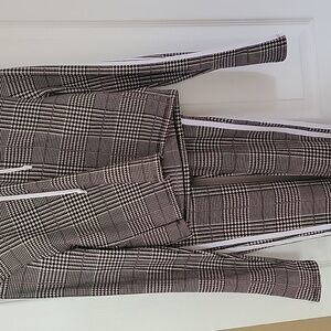 2 piece plaid Activewear set with hoodie.